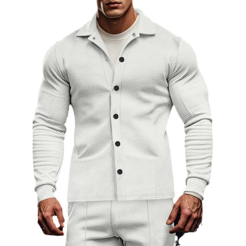 Men's structured long sleeve shirt with practical chest pocket Lisslune