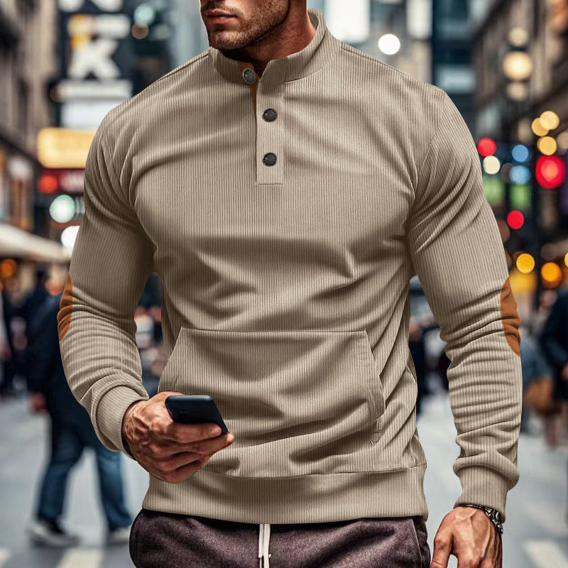 Men's stylish long-sleeve hooded shirt with modern structural design and elegant accents Lisslune