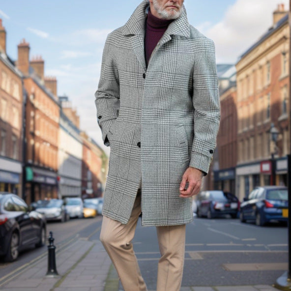 Men's Classic Check Coat Lisslune