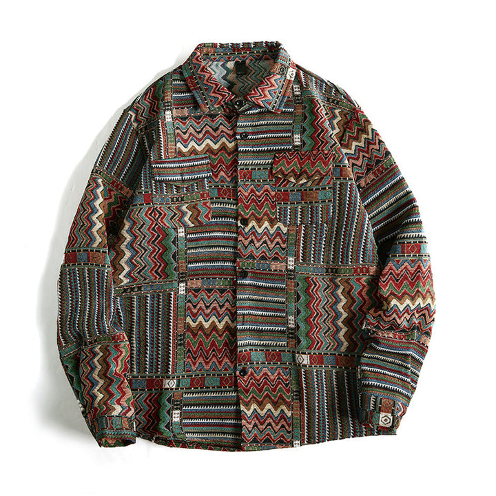 Men's patterned shirt in urban patchwork style Lisslune
