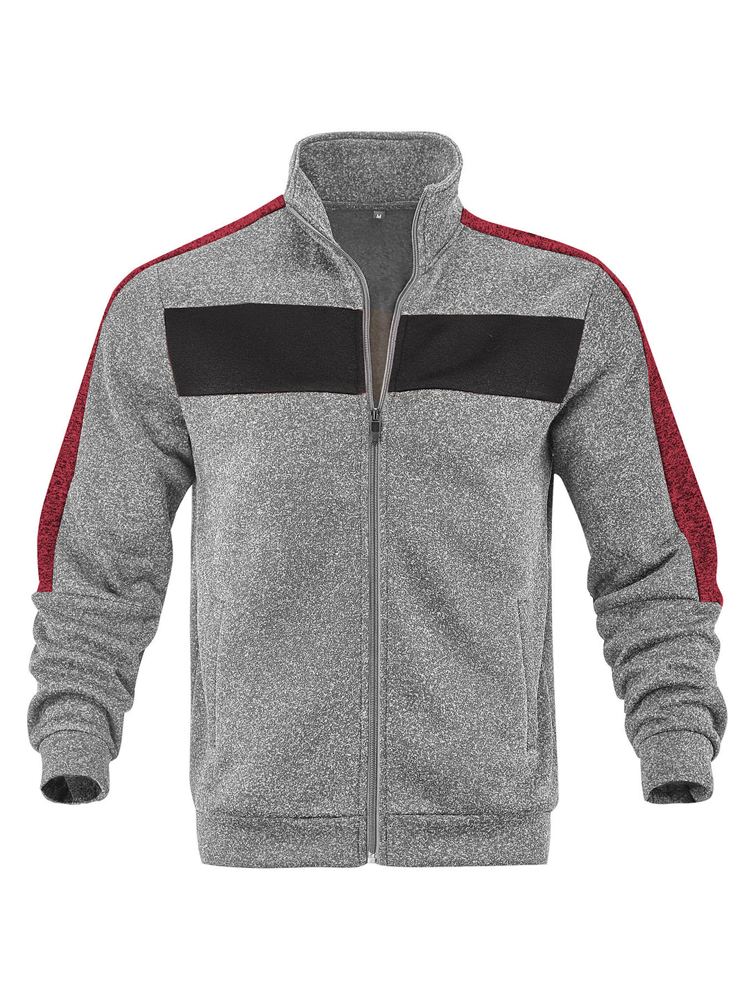 Men's sporty fleece jacket with high collar and reflective accents Lisslune