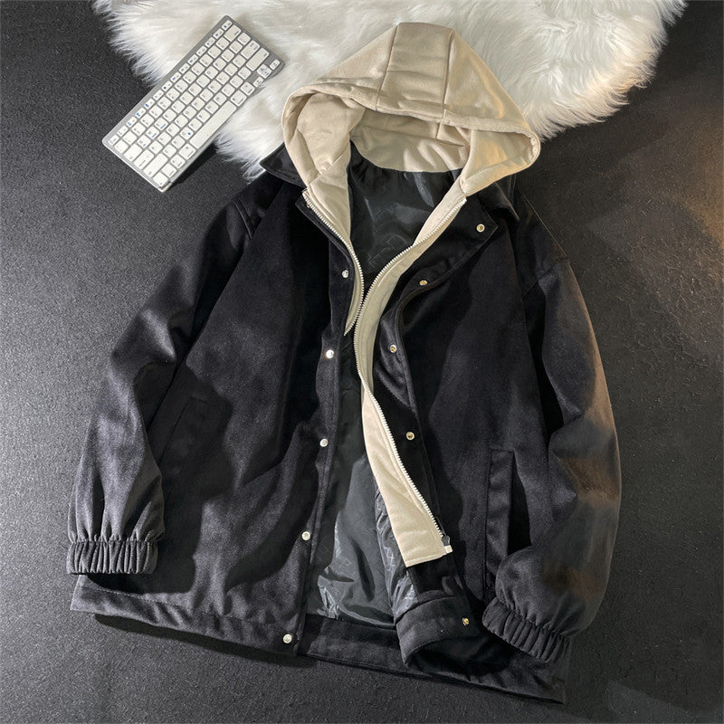Men's Casual Transitional Jacket with Adjustable Hood Collar Lisslune