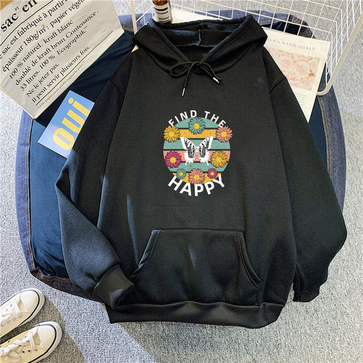 Women's hoodie with floral design and inspirational print Lisslune