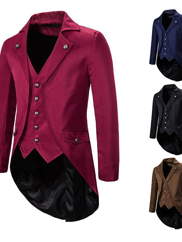 Men's elegant suit coat with asymmetric cut and fine details Lisslune
