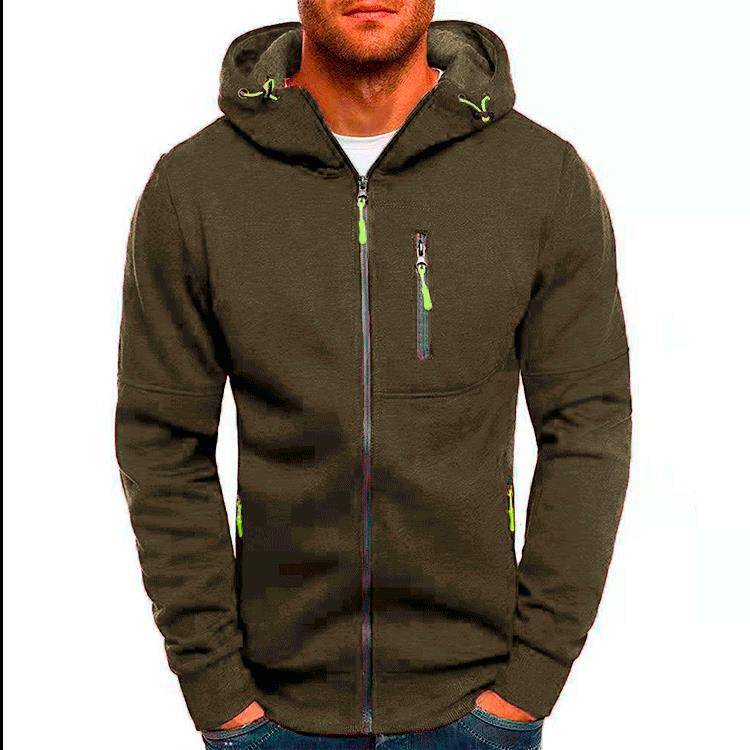 Men's Sporty Hooded Jacket with Modern Zipper Pockets Lisslune