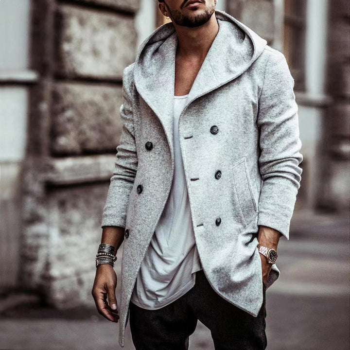 Men's fashionable transitional jacket with hood and elegant details Lisslune