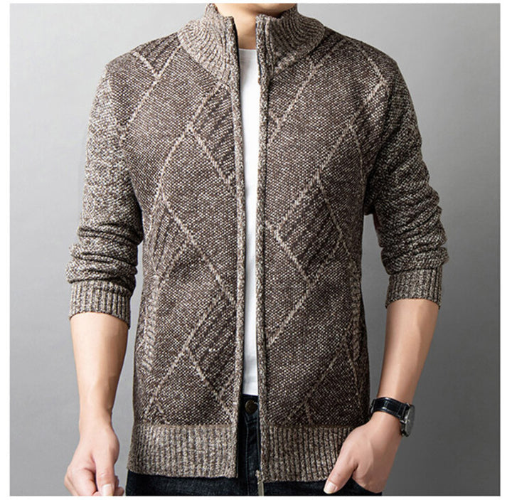 Men's cardigan with modern zipper and graphic pattern Lisslune