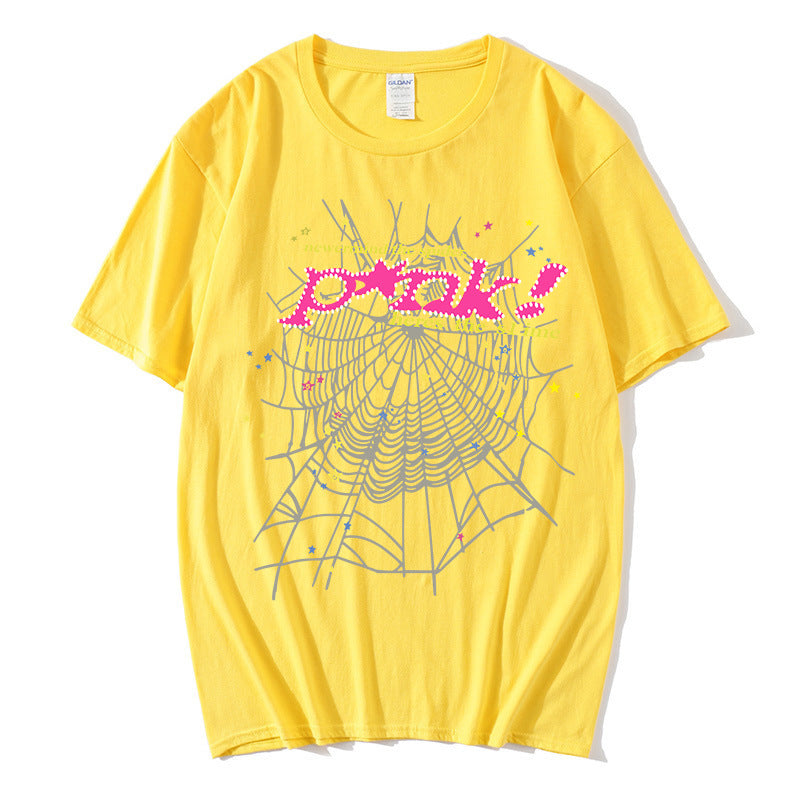 Women's casual T-shirt with creative spider web design Lisslune