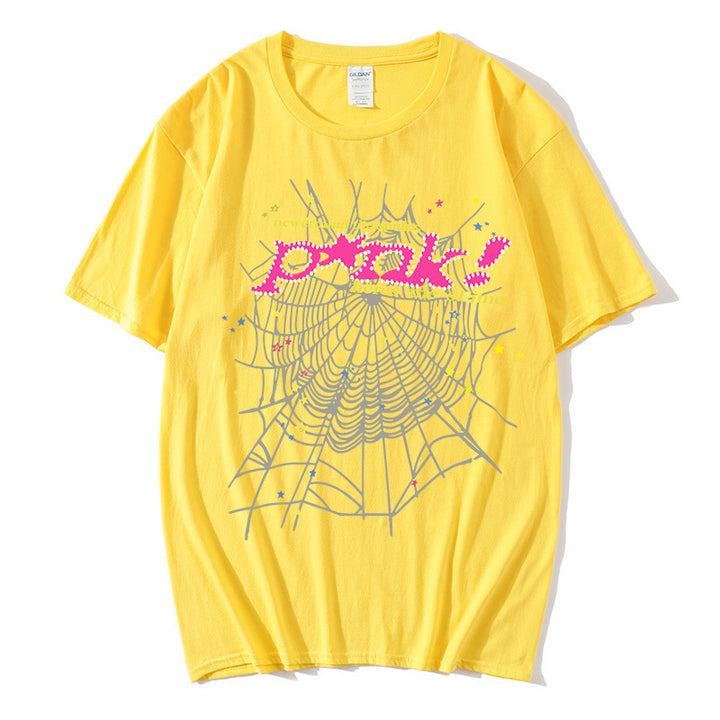 Women's casual T-shirt with creative spider web design Lisslune