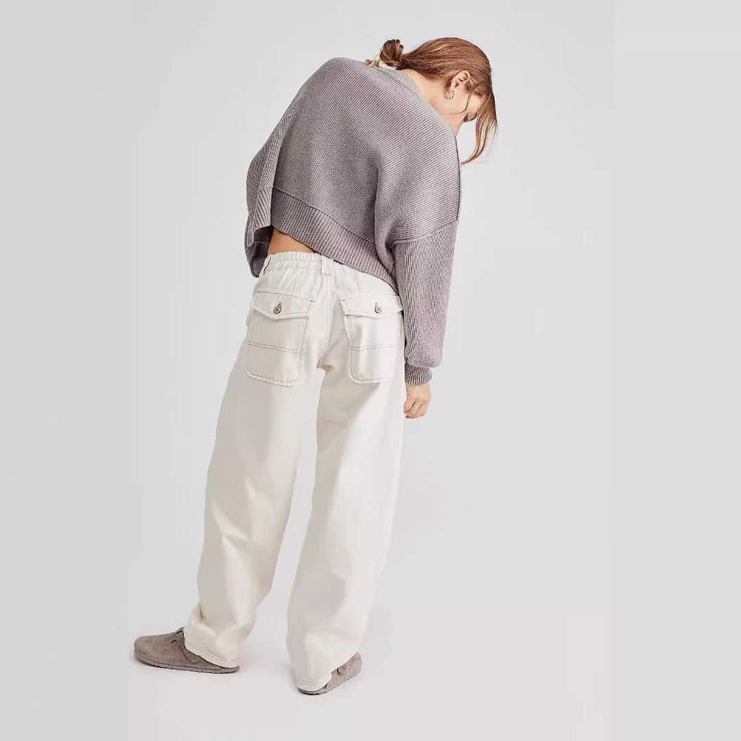 Damen weite Cargo-Jeans mit einzigartigen Taschen und lässigem Schnitt Lisslune
