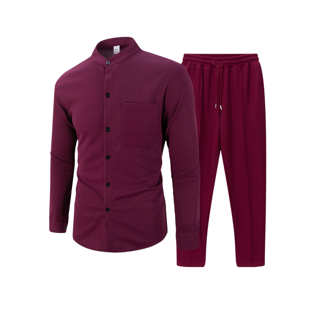 Men's comfortable pajama set with breathable top and elastic pants Lisslune