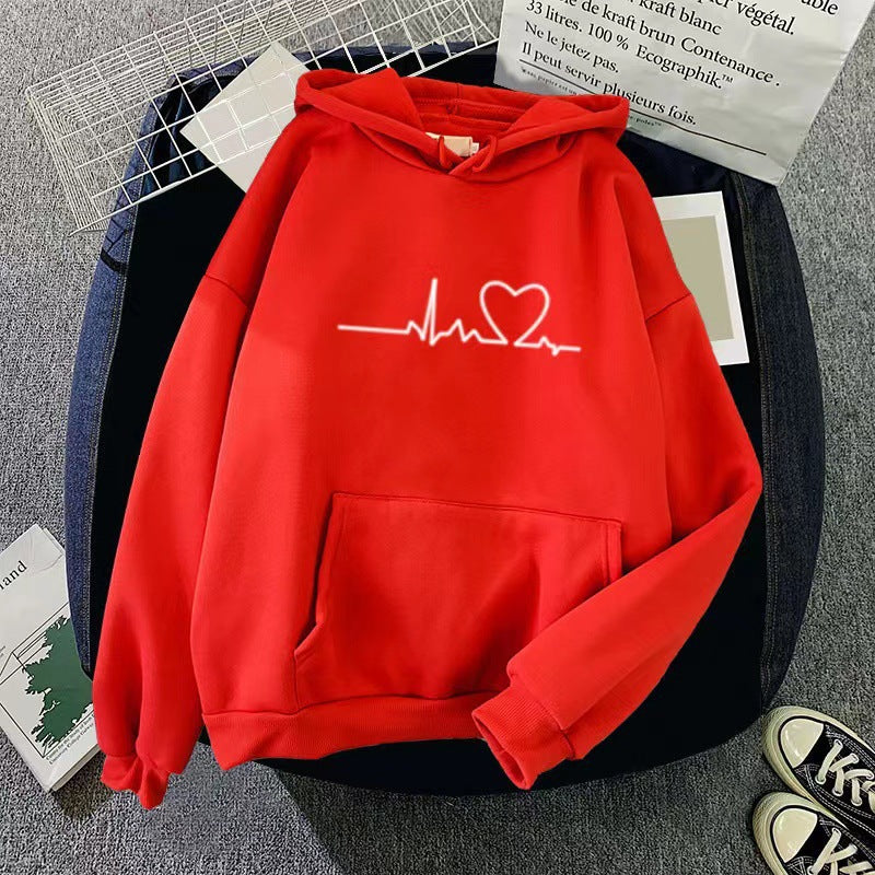 women's hoodie with heartbeat design Lisslune