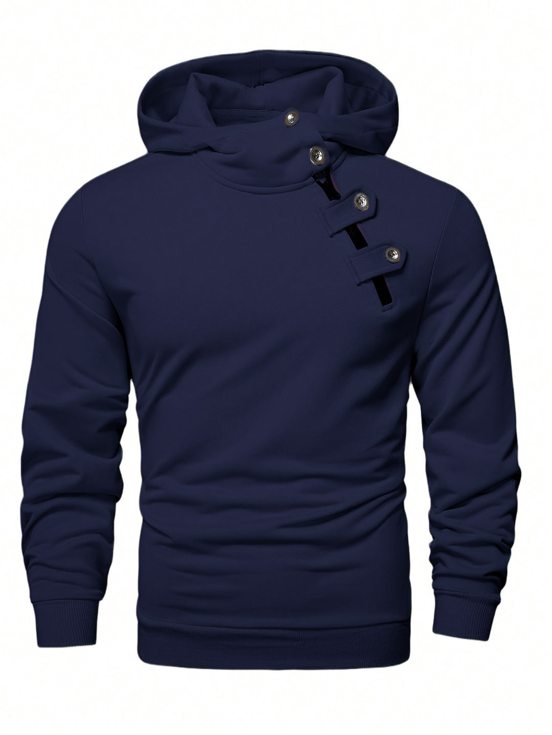 Men's Stylish Hoodie with Asymmetrical Zipper Lisslune