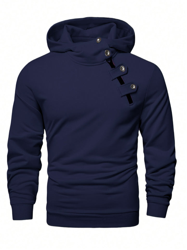 Men's Stylish Hoodie with Asymmetrical Zipper Lisslune