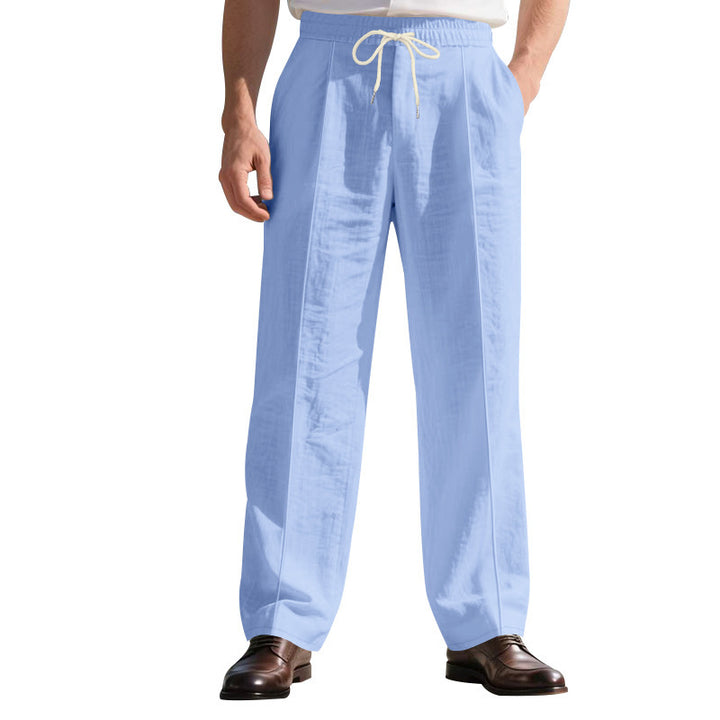 Men's Airy Leisure Pants with Adjustable Drawstring and Easy-Care Surface Lisslune