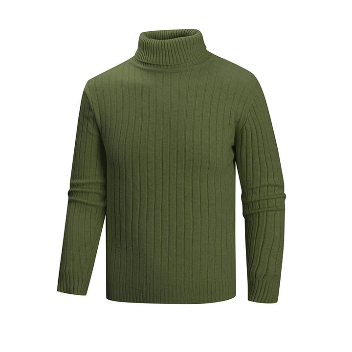 Men's elegant sweater with high collar and fine ribbed structure Lisslune