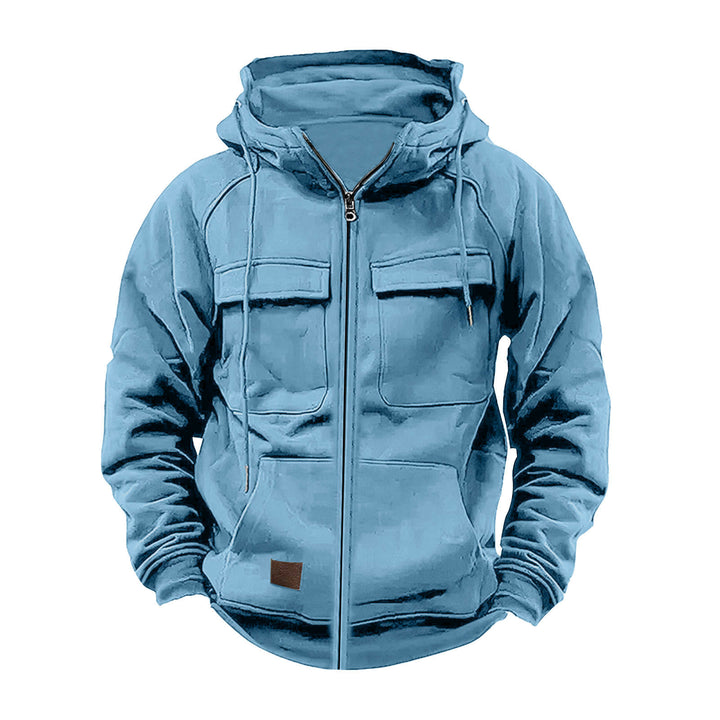 Men's multifunctional hoodie with zipper and spacious pockets Lisslune