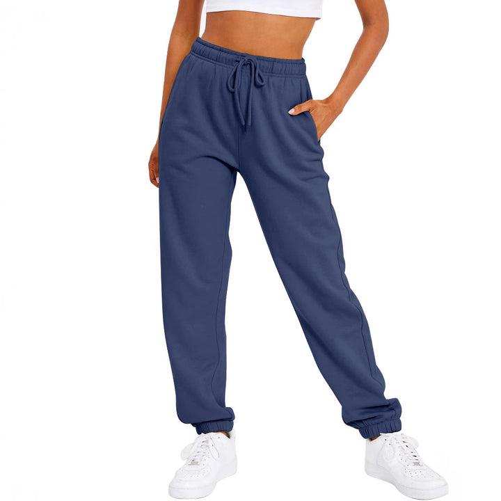 Women’s sporty leisure pants with elastic waistband and high-waisted cut Lisslune