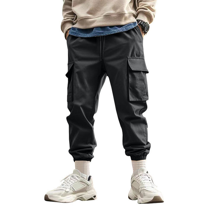Men's cargo pants with elastic waistband and multifunctional pockets Lisslune