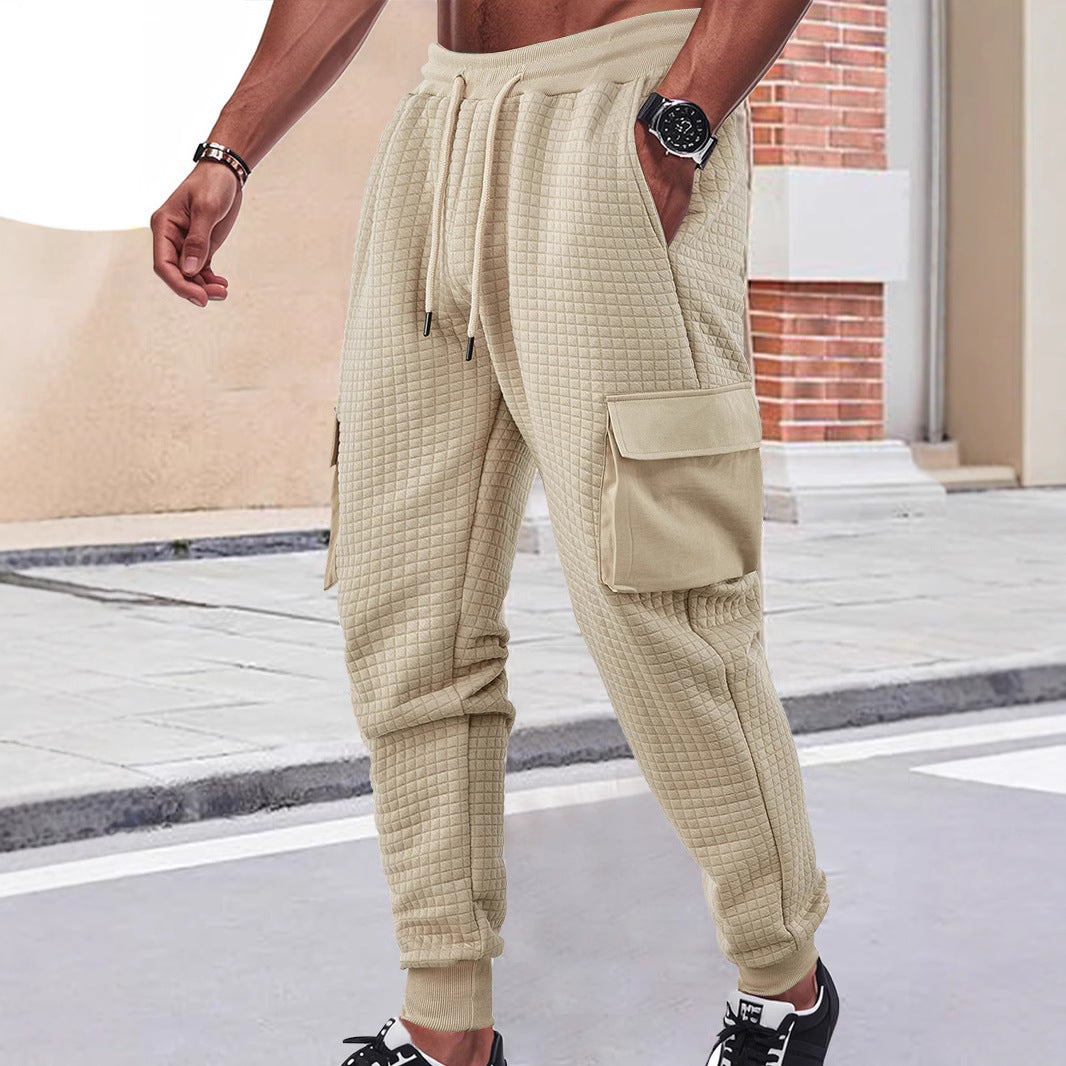 Men's cargo jogging pants with textured design and practical pockets Lisslune