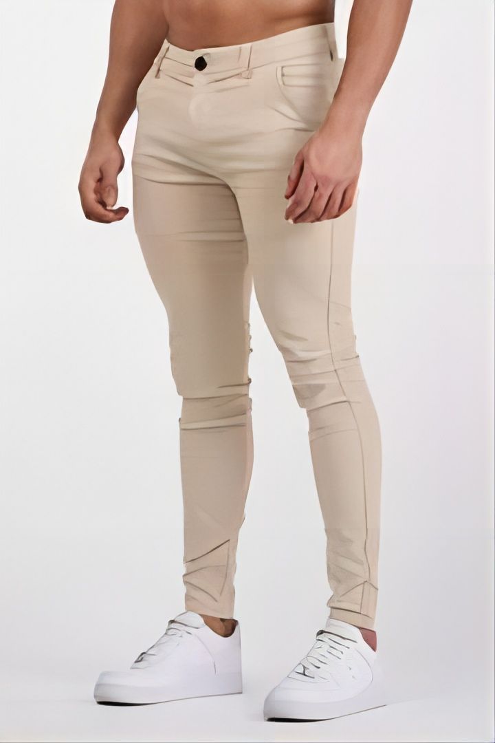 Men's Slim-Fit Chino Pants with Stretch Content Lisslune