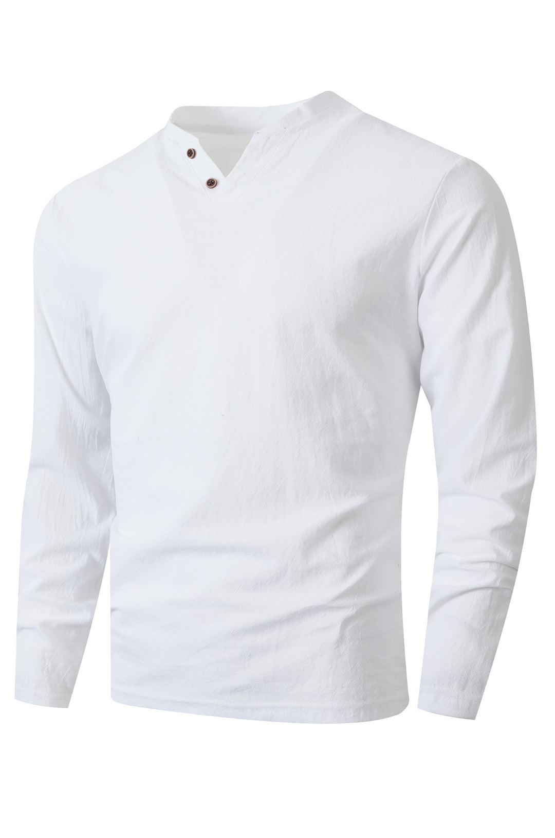 Men's long sleeve shirt with modern stand-up collar and button details Lisslune