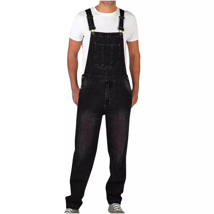 Herren Denim-Latzhose im lässigen Schnitt mit verstellbaren Trägern Lisslune