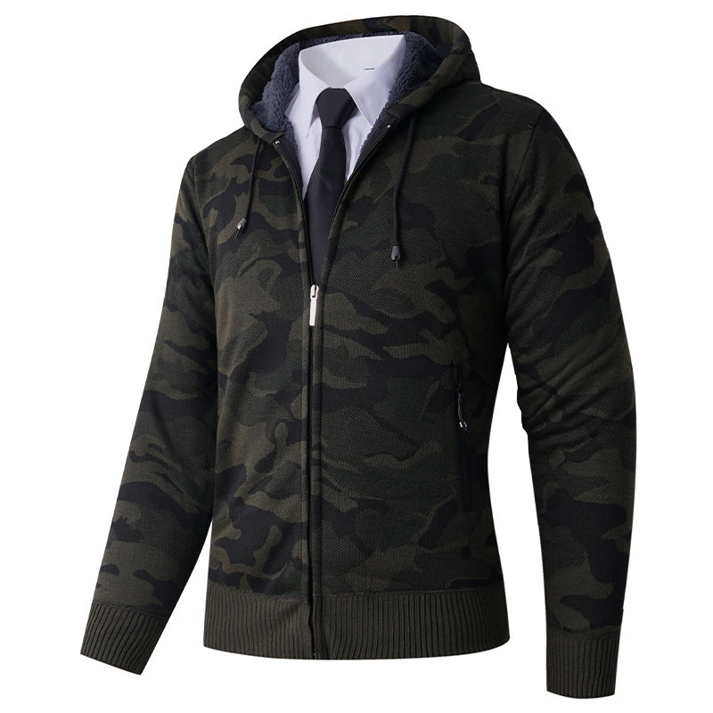 Men's fashionable hoodie jacket with stylish camouflage design Lisslune