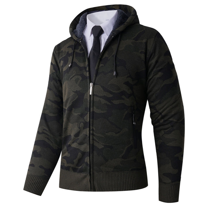 Men's fashionable hoodie jacket with stylish camouflage design Lisslune