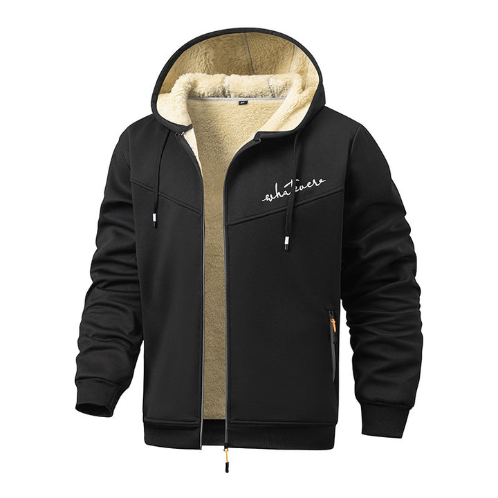 Men's sporty fleece jacket with modern stand-up collar and pockets Lisslune