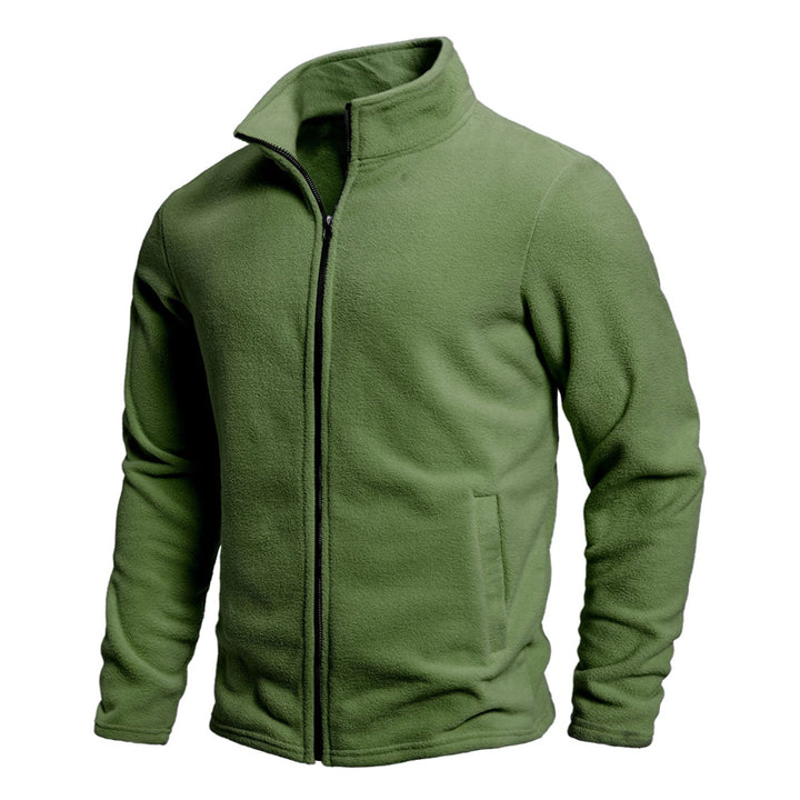 Men's fleece jacket with high collar and zipper Lisslune
