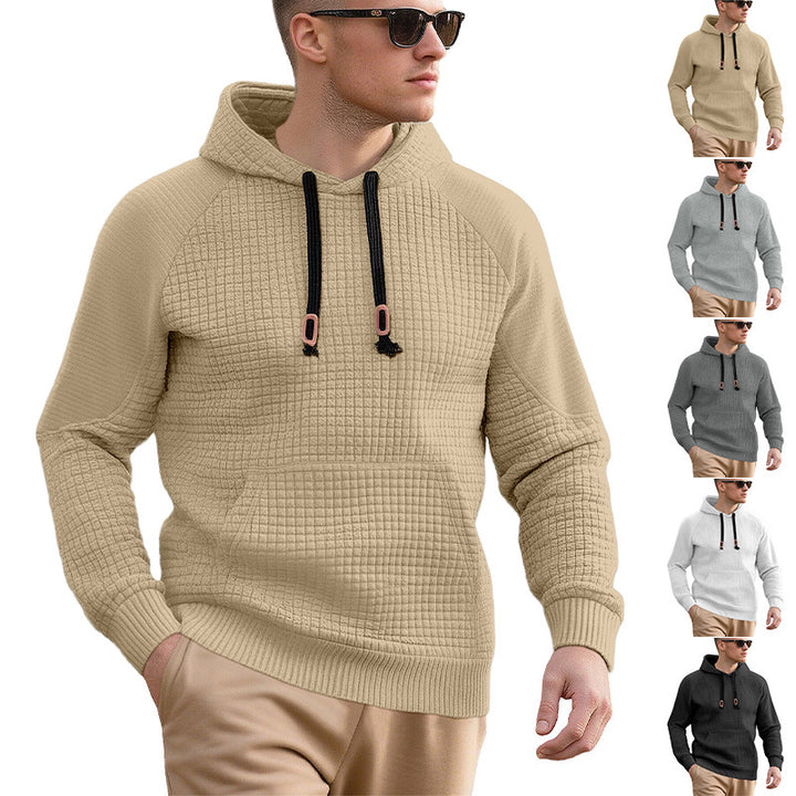 Men's sporty hooded sweatshirt with innovative structured design and practical drawstrings Lisslune