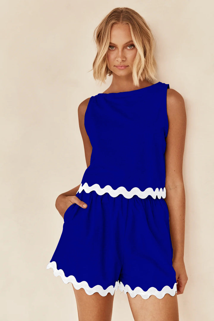 Ladies two-piece set with stylish top and breezy shorts Lune London