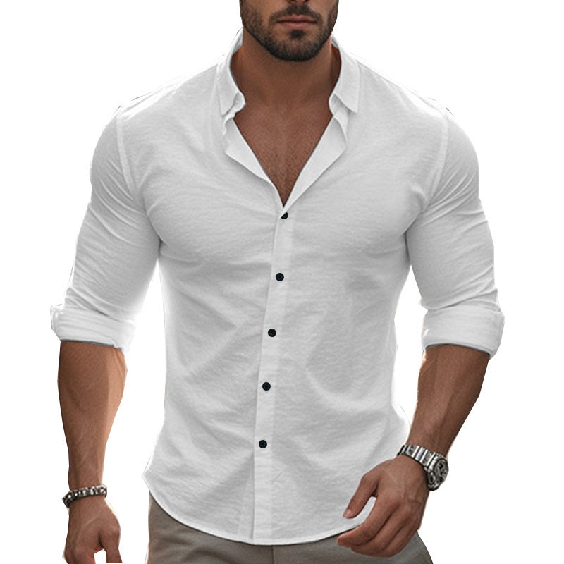 Men's long sleeve shirt with modern cut and elegant button placket Lisslune