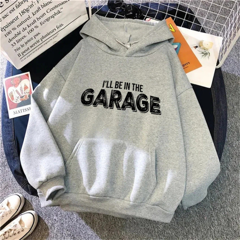Womens Hoodie with Creative Garage Motif Lisslune