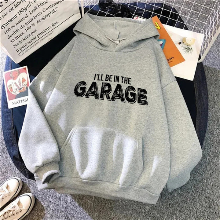 Womens Hoodie with Creative Garage Motif Lisslune