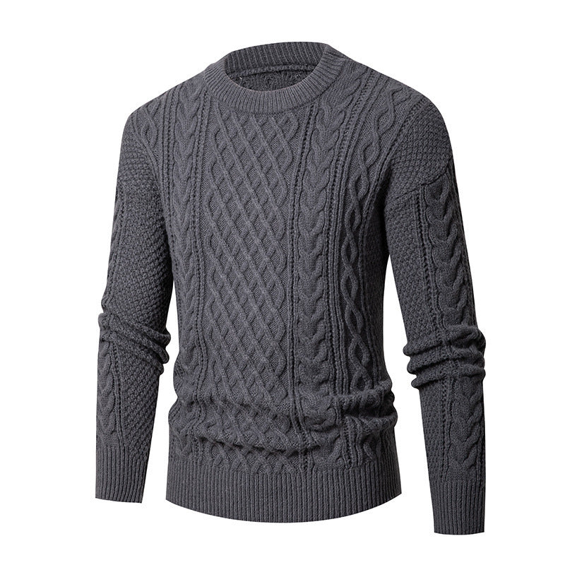 Men's chunky knit sweater with fashionable cable pattern Lisslune