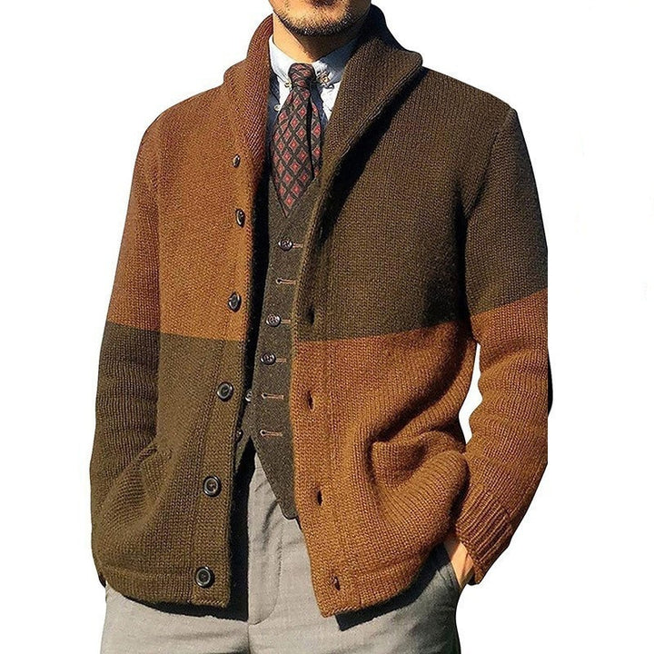 Men's cardigan with modern shawl collar and full button closure Lisslune