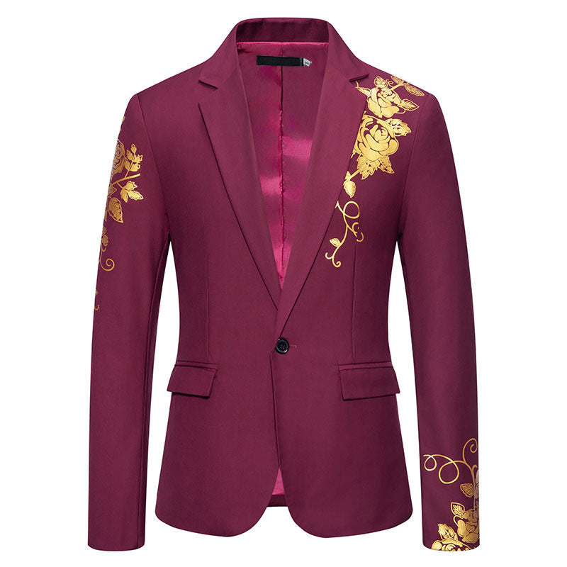 Men's elegant blazer with floral gold pattern Lisslune