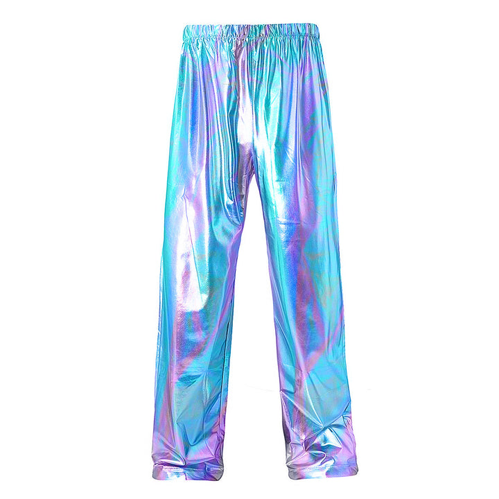Men's shiny leisure pants with elastic waistband Lisslune