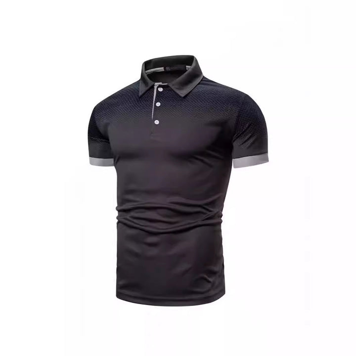 Men's polo shirt with dynamic gradient colors and modern contrast details Lisslune