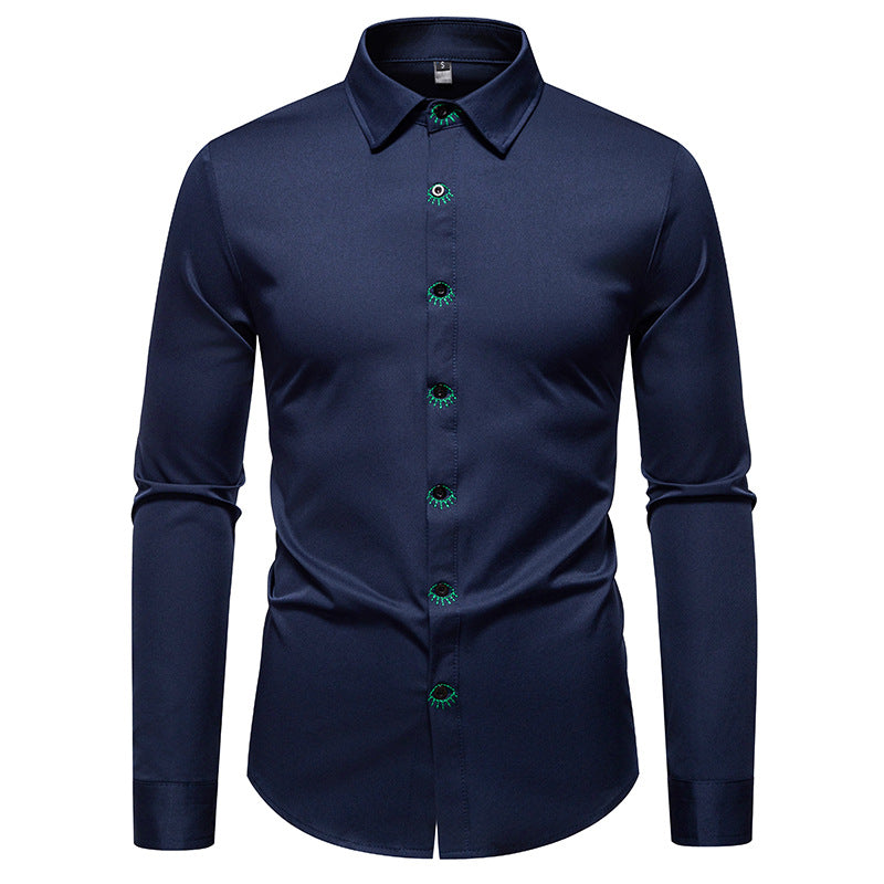 Men's Elegant Long Sleeve Shirt with Creative Details Lisslune