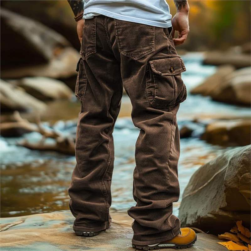 Men's practical cargo jeans with many pockets Lisslune