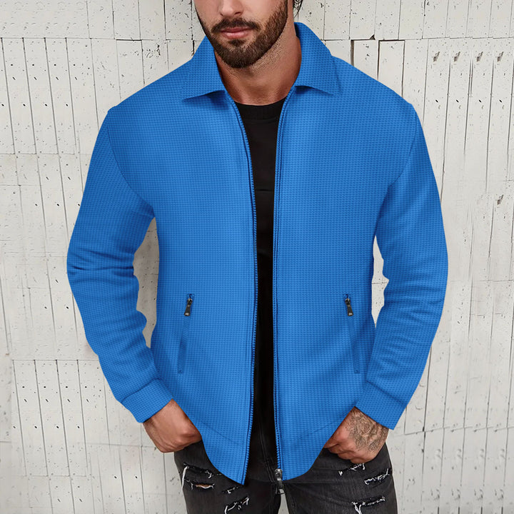 Men's fashionable short jacket with textured design and practical pockets Lisslune