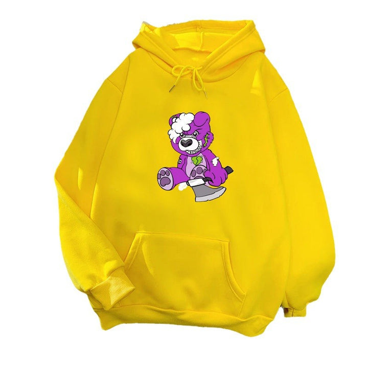 Women's hooded sweatshirt with charming bear motif Lisslune
