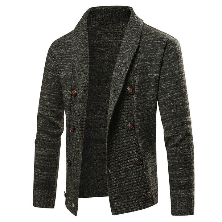 Men's cardigan with modern shawl collar and decorative buttons Lisslune