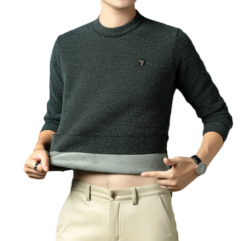 Men's Knitted Sweater with Sophisticated Textured Pattern Lisslune