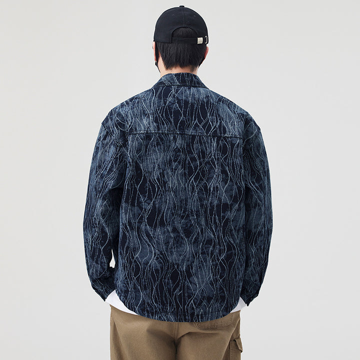 Men's Denim Overshirt Jacket with Unique Design Lisslune