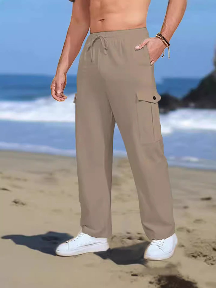 Men's cargo pants with side pockets and adjustable waistband Lisslune
