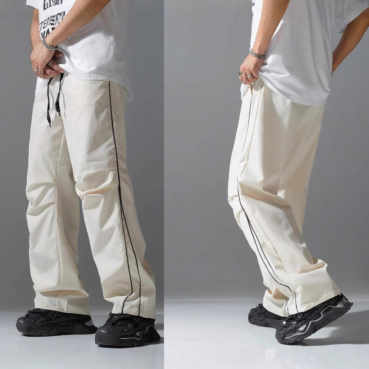 Men's casual sports pants with elastic waistband and side seams Lisslune
